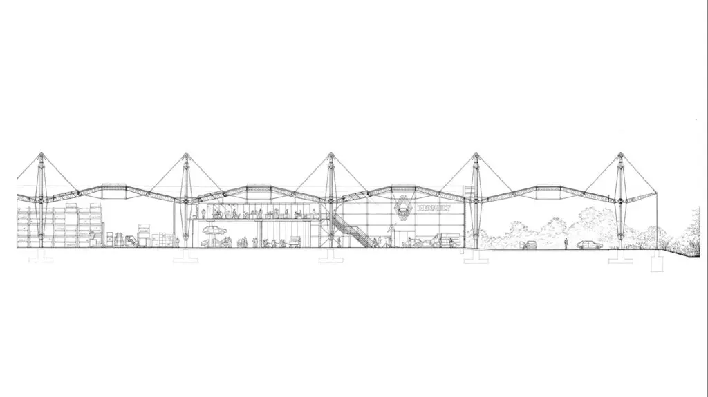 Side Section Drawing of Renault Center