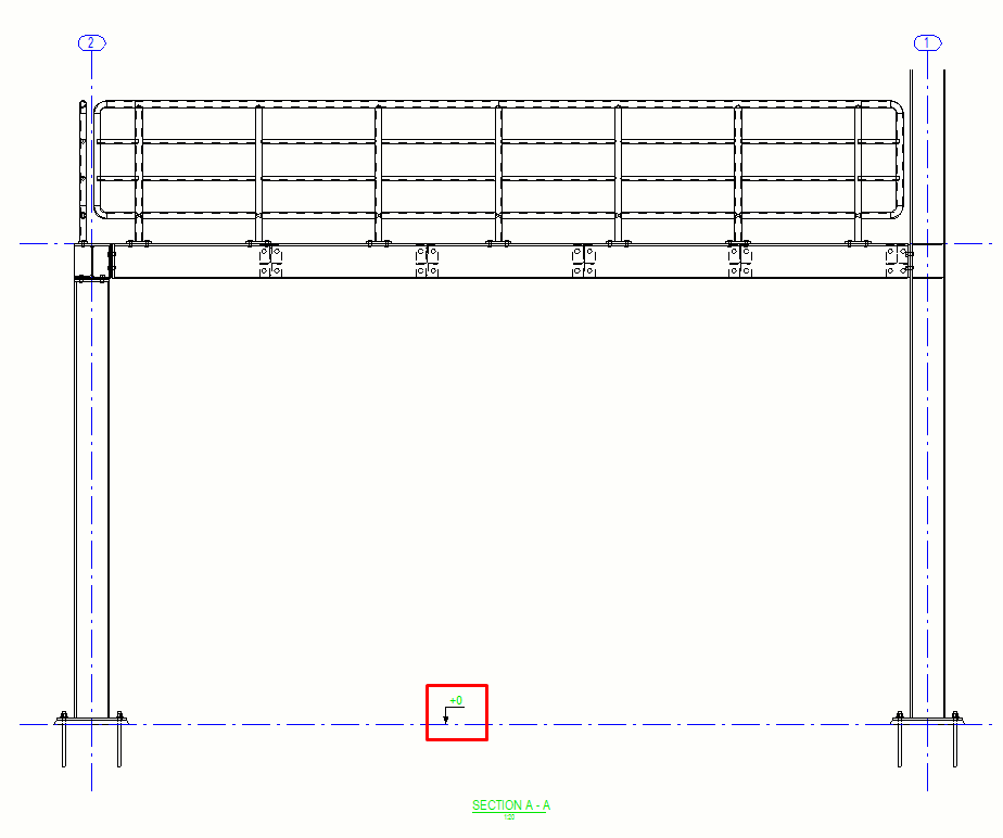 Tekla drawing - elevation view