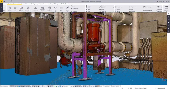 Point Cloud imported in Tekla Structures