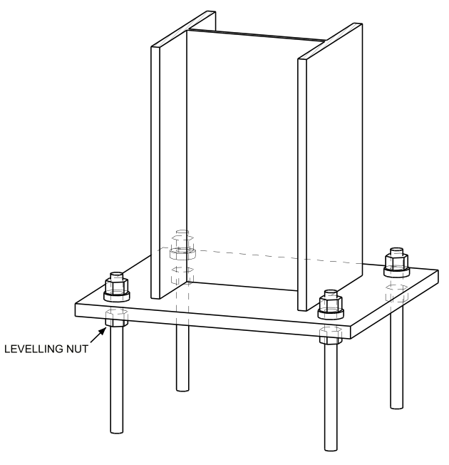 Steel Base Plate On Levelling Nuts 