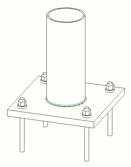 CHS Section - Thick Base Plate 