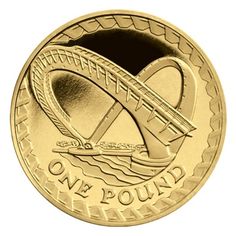 Gateshead Millennium Bridge on a pound coin