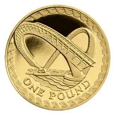 Gateshead Millennium Bridge on a pound coin