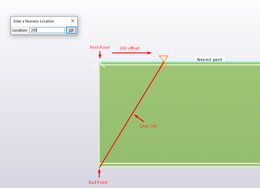 Holding CTRL while cutting - first point offset 