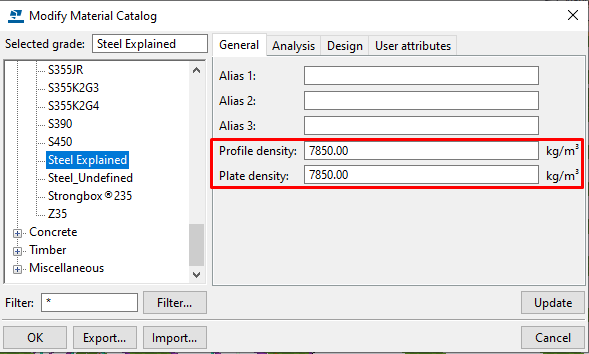 Tekla Structures - Grade Properties 