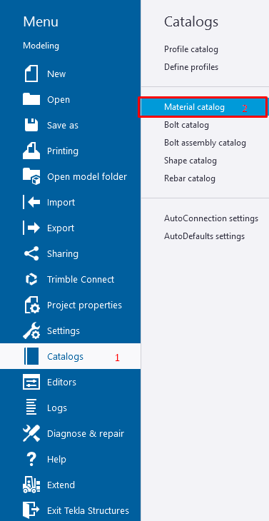 Tekla Structures - Material Catalog