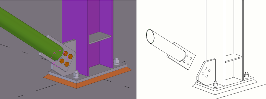 Bracing to column connection