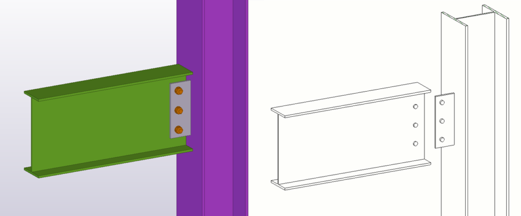 Beam to column fin plate connection