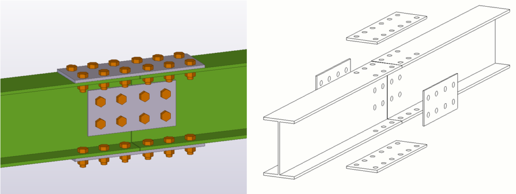 Beam splice steel connection