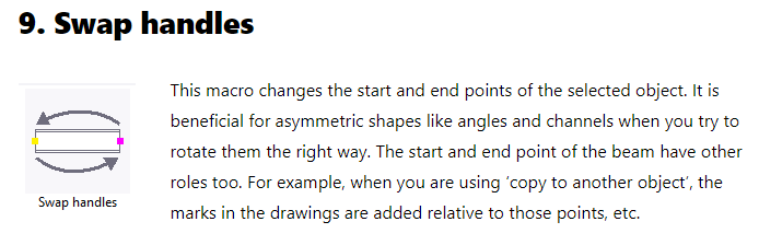 Swap handles macro in Tekla Structures