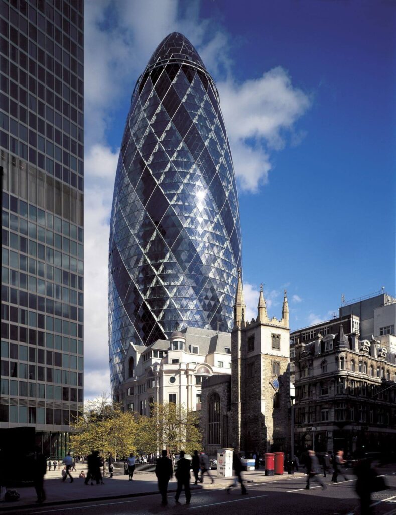 The Gherkin Skyscraper located in London