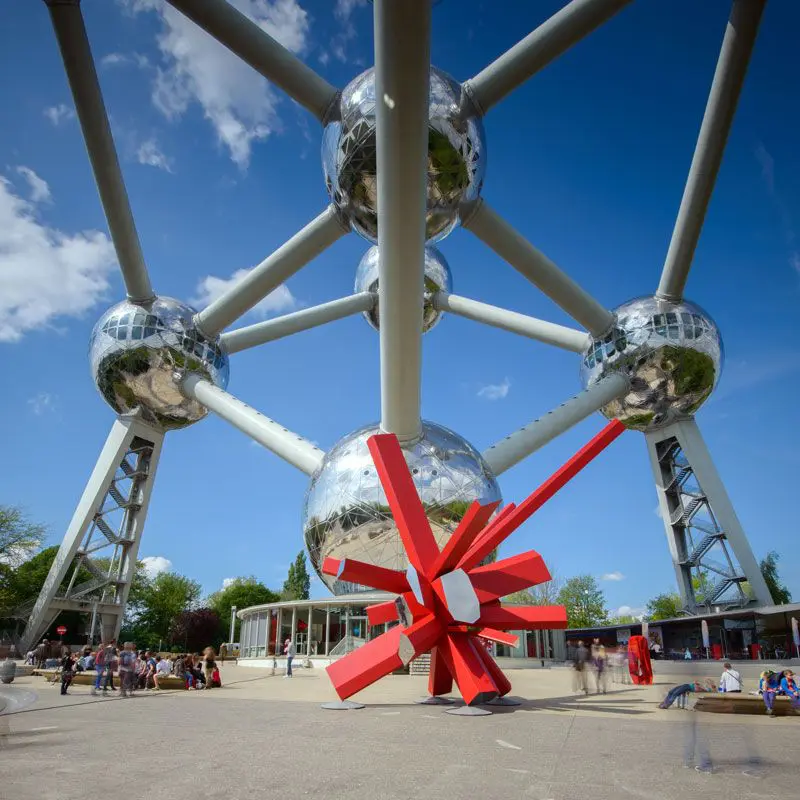 The RockGrowth sculpture by Arik Levy on the Atomium site in Brussels