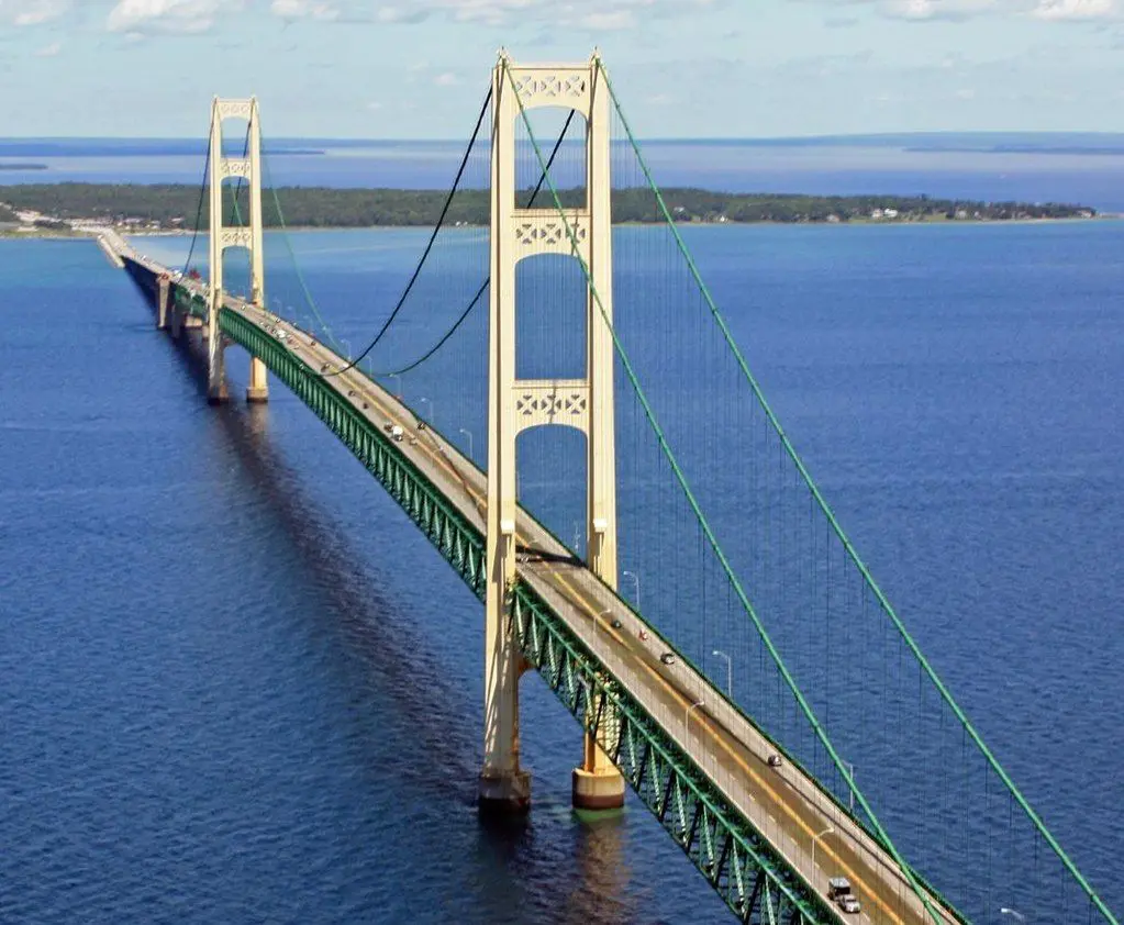 Mackinac Bridge from the air