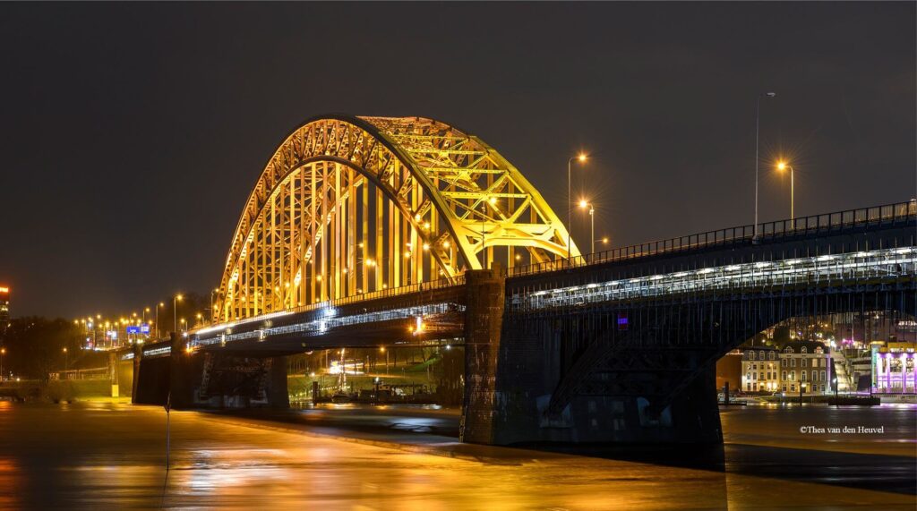 The Waalbrug Bridge At Night