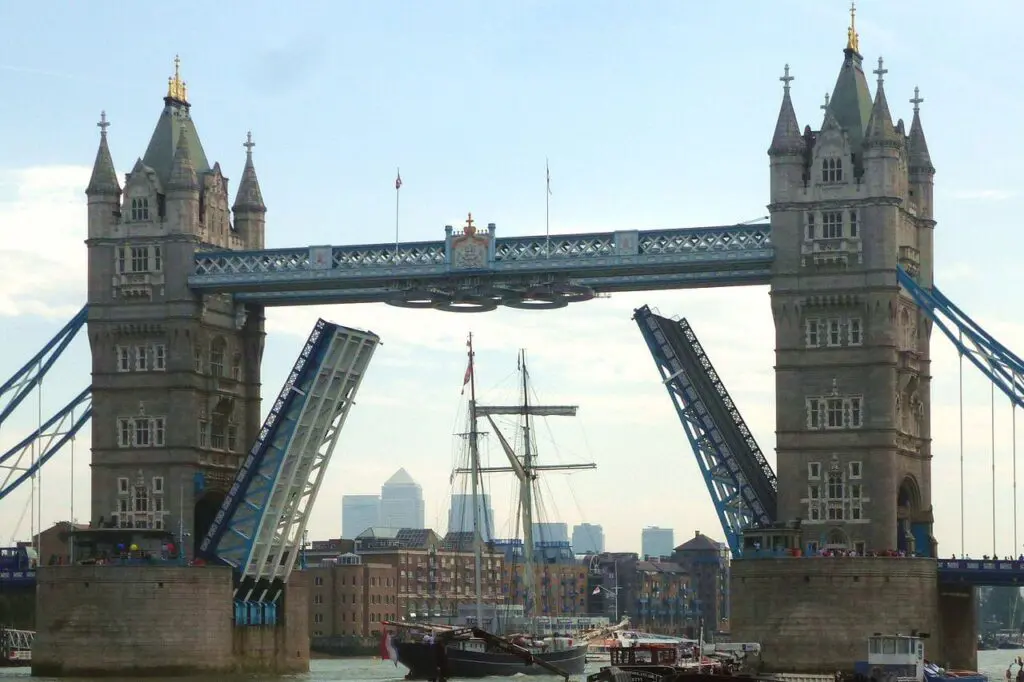 Ship Passing Under The Tower Bridge