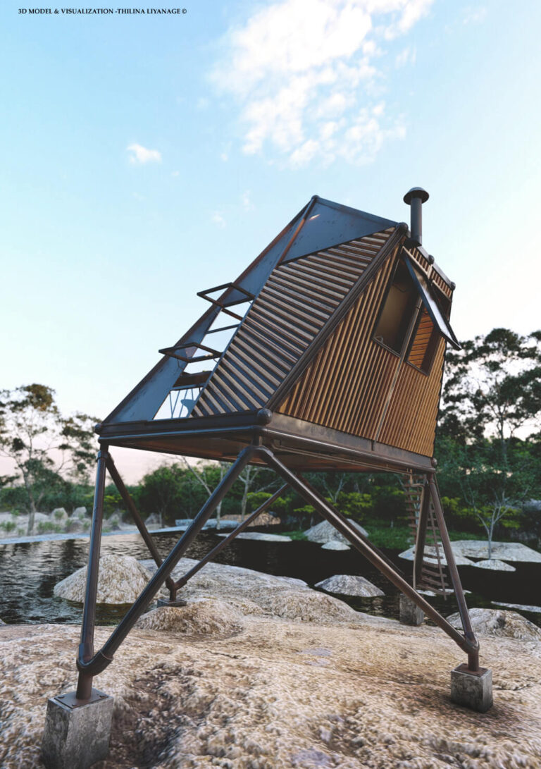 Steel Forest Cabin - Design Concept - SteelExplained.com