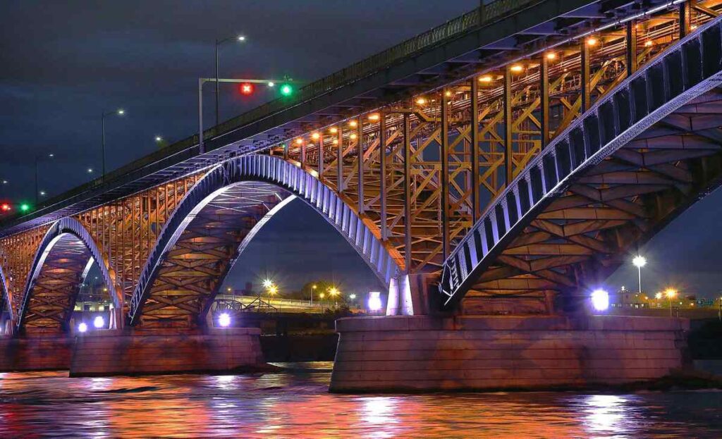 The Peace Bridge At Night