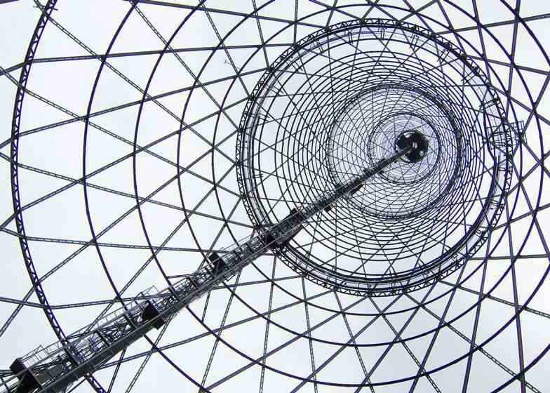 Inside View of the Shukhov tower in Moscow