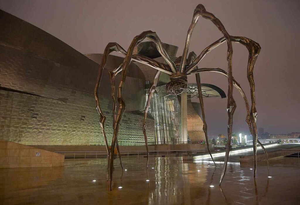 The spider sculpture Maman by Louise Bourgeois, Guggenheim Museum Bilbao Spain.