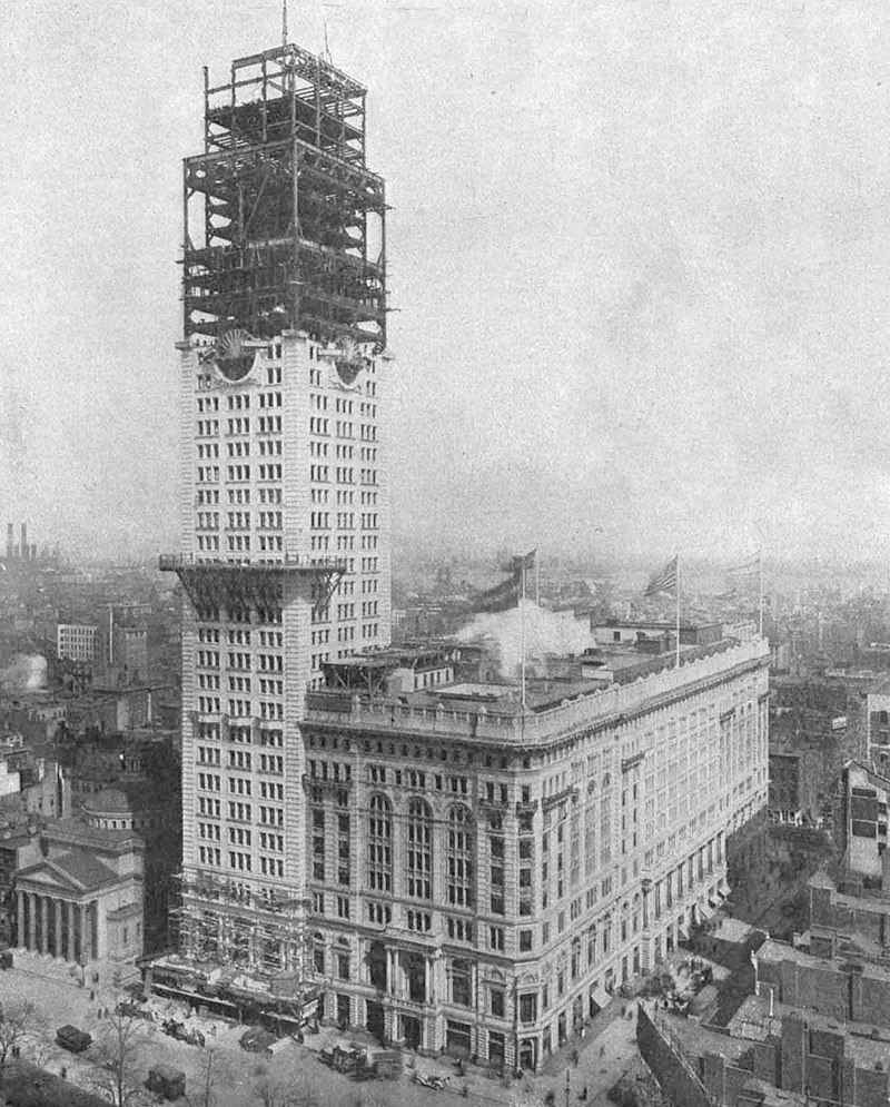 The Met Life Tower building under construction in 1908