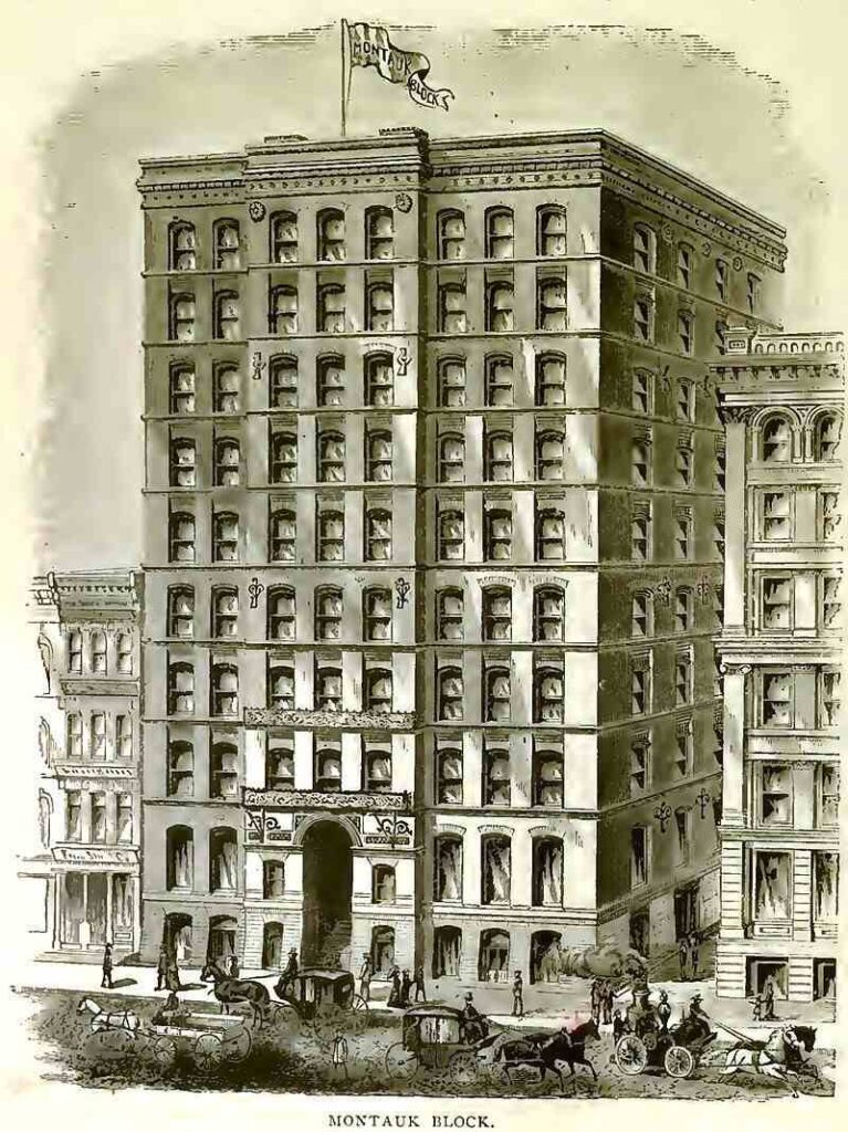 Illustration of Montauk block, Chicago