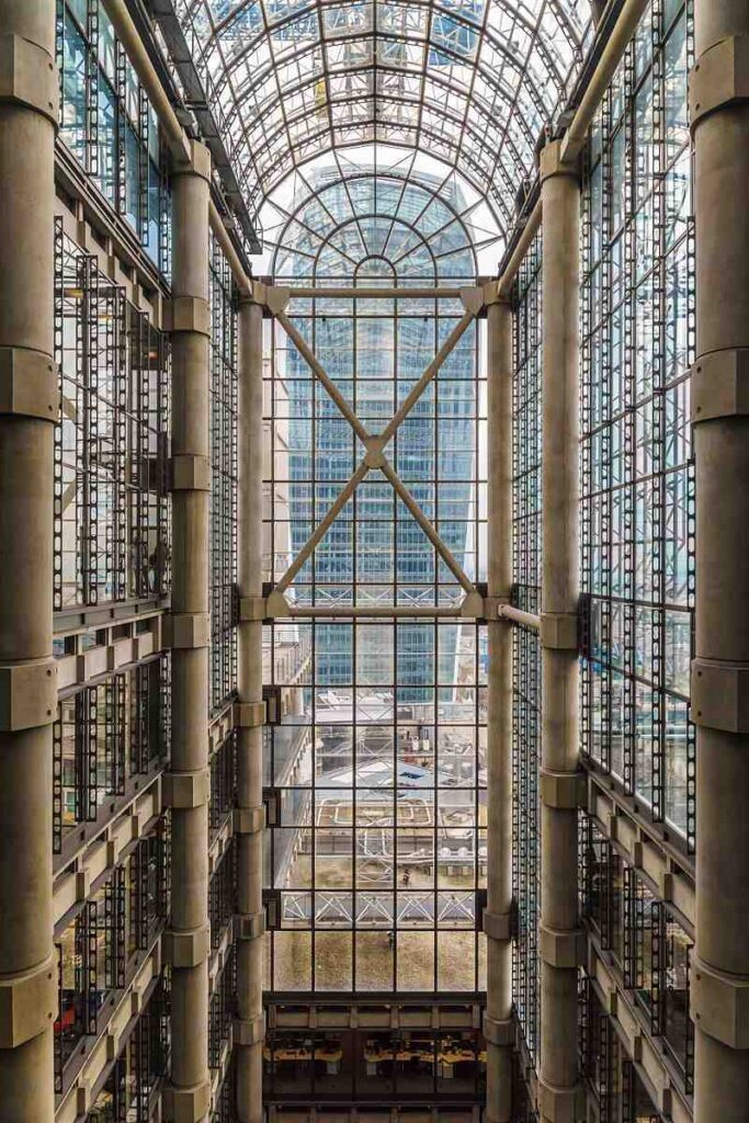 Lloyd's Building - Atrium 11th floor looking at the Walkie-Talkie