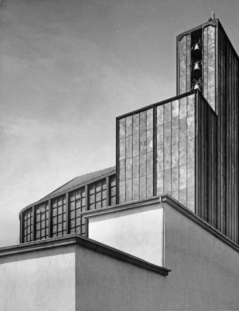Bartning’s steel church at the Pressa exhibition in Cologne, 1928.