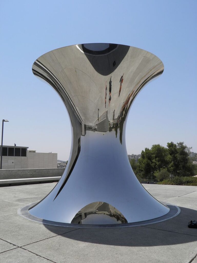 Anish Kapoor's "Turning the World Upside Down, Jerusalem", at the Israel Museum.