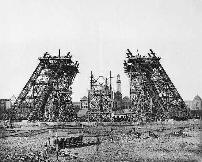 The Eiffel Tower during construction